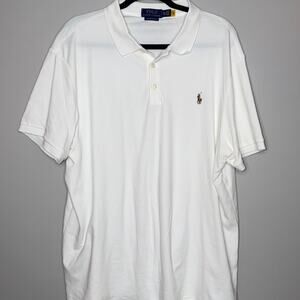 Polo Ralph Lauren Classic Slim Fit Mens Size XXL Cream Short Sleeve Casual Shirt